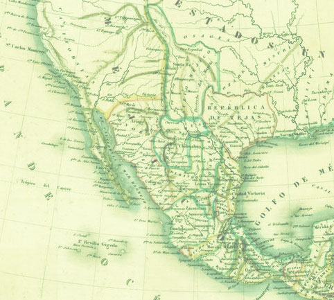 Mapa 1821 - México y Los EE.UU.
