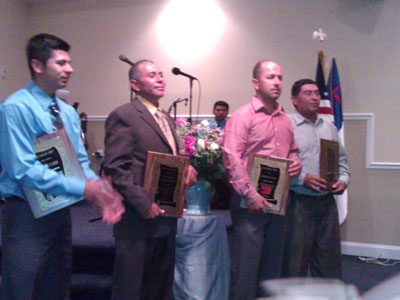 Samuel Chacon, Pastor Jorge Espinoza, Werner Ipiña y Elser Galvez Leiva